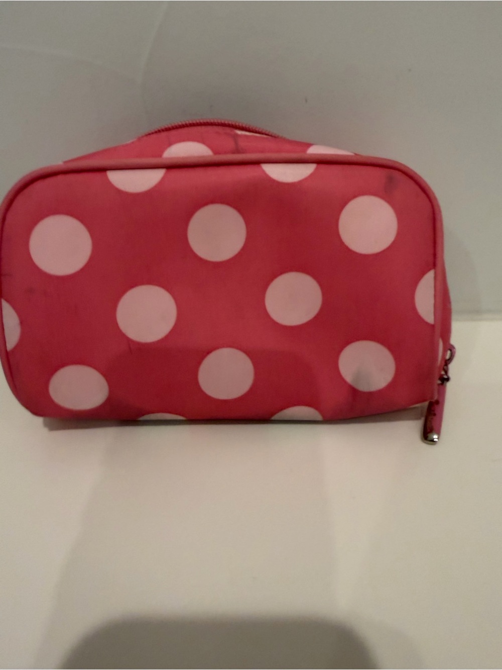 Victoria’s Secret Pink & White Polka Dot Cosmetic Makeup Bag Pouch